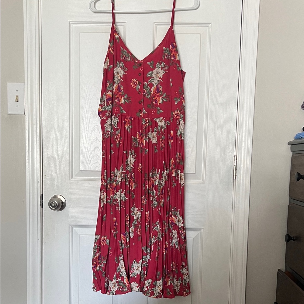 Xhilaration Red Floral Midi Dress